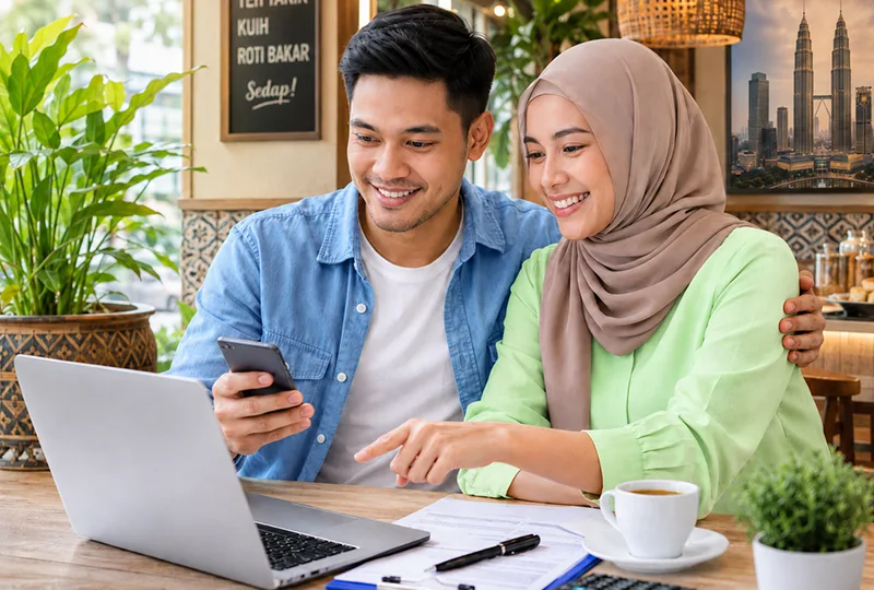 Pengguna membandingkan tawaran pinjaman online